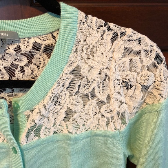 ModCloth Mint Green Lace Cardigan - Picture 3 of 5